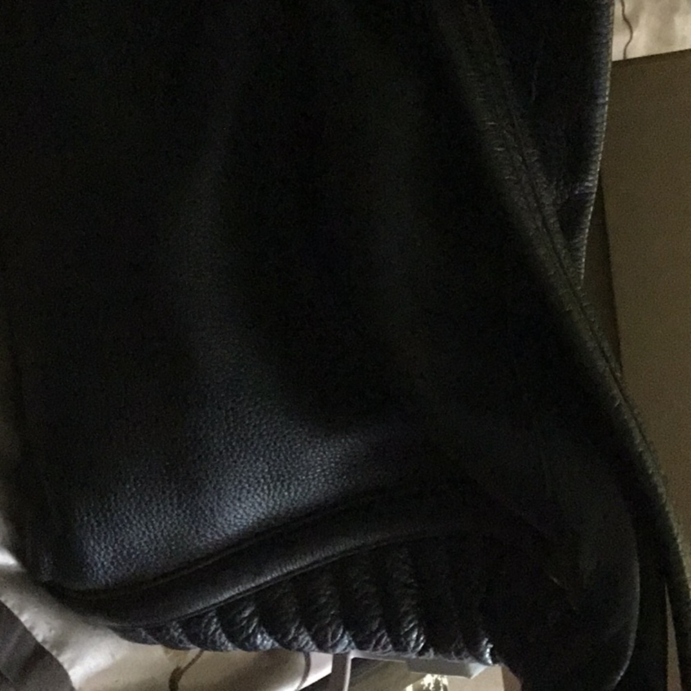 Black leather hobo bag